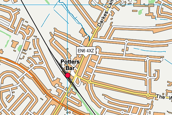 EN6 4XZ map - OS VectorMap District (Ordnance Survey)