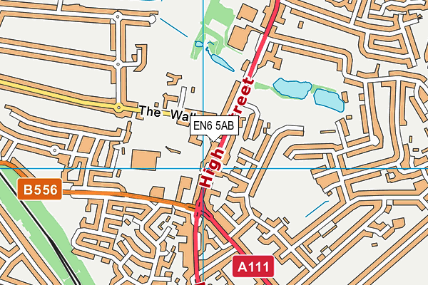 EN6 5AB map - OS VectorMap District (Ordnance Survey)