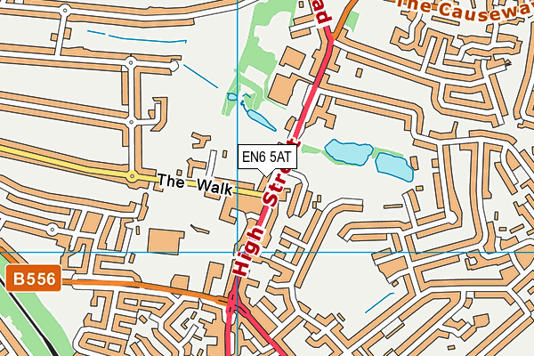 EN6 5AT map - OS VectorMap District (Ordnance Survey)