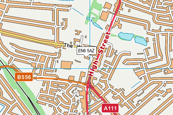 EN6 5AZ map - OS VectorMap District (Ordnance Survey)