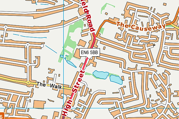 EN6 5BB map - OS VectorMap District (Ordnance Survey)