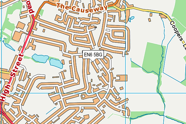 EN6 5BG map - OS VectorMap District (Ordnance Survey)