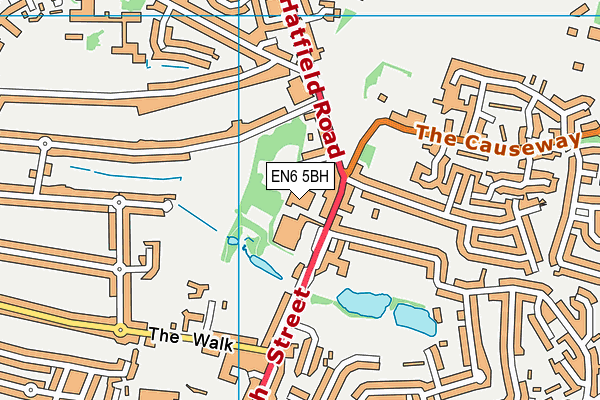 EN6 5BH map - OS VectorMap District (Ordnance Survey)
