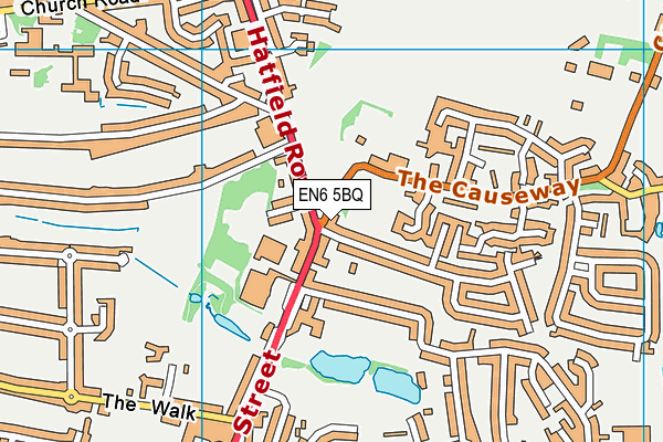 EN6 5BQ map - OS VectorMap District (Ordnance Survey)