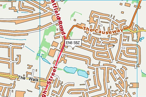 EN6 5BZ map - OS VectorMap District (Ordnance Survey)