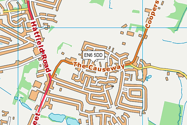EN6 5DD map - OS VectorMap District (Ordnance Survey)