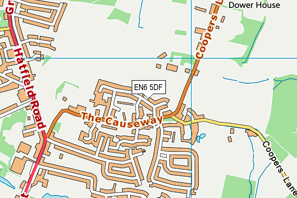 EN6 5DF map - OS VectorMap District (Ordnance Survey)