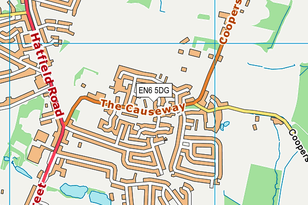 EN6 5DG map - OS VectorMap District (Ordnance Survey)