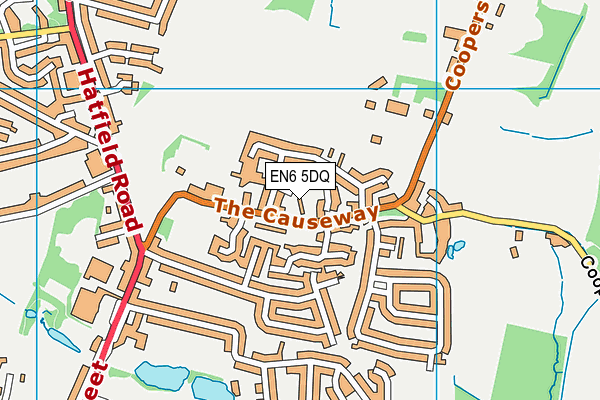 EN6 5DQ map - OS VectorMap District (Ordnance Survey)