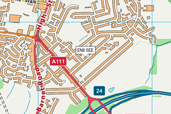 EN6 5EE map - OS VectorMap District (Ordnance Survey)