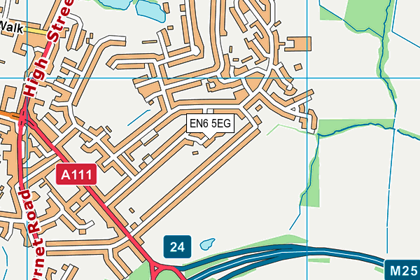 EN6 5EG map - OS VectorMap District (Ordnance Survey)