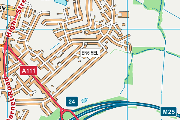 EN6 5EL map - OS VectorMap District (Ordnance Survey)