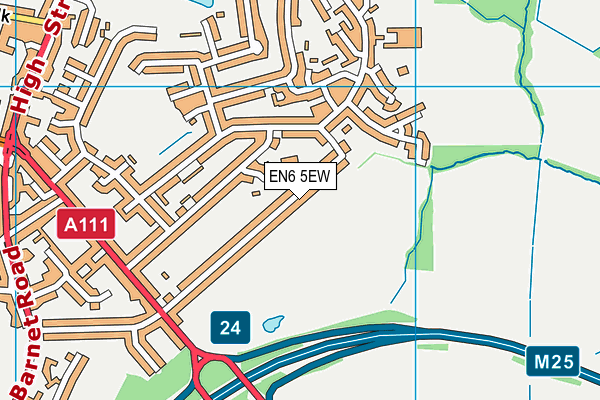 EN6 5EW map - OS VectorMap District (Ordnance Survey)