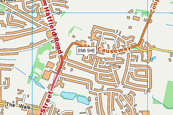 EN6 5HE map - OS VectorMap District (Ordnance Survey)