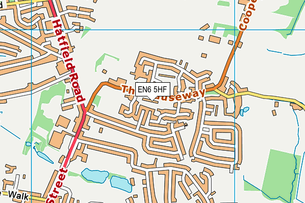 EN6 5HF map - OS VectorMap District (Ordnance Survey)