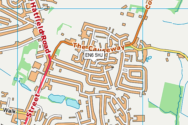 EN6 5HJ map - OS VectorMap District (Ordnance Survey)
