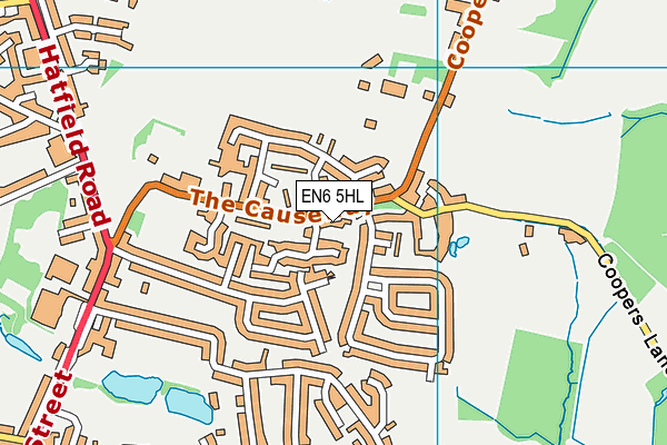 EN6 5HL map - OS VectorMap District (Ordnance Survey)
