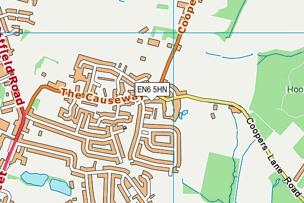 EN6 5HN map - OS VectorMap District (Ordnance Survey)