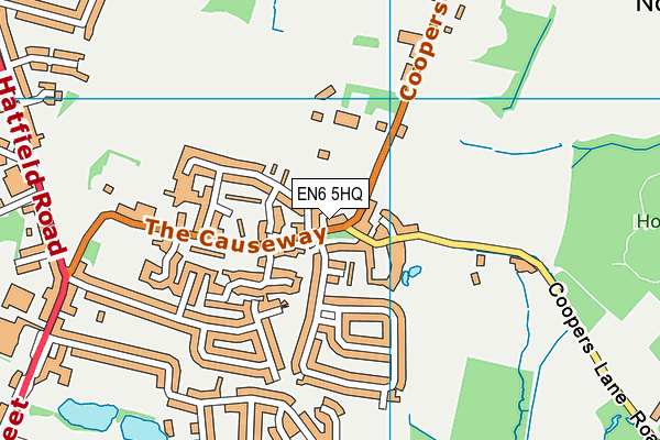 EN6 5HQ map - OS VectorMap District (Ordnance Survey)
