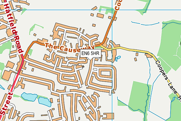 EN6 5HR map - OS VectorMap District (Ordnance Survey)