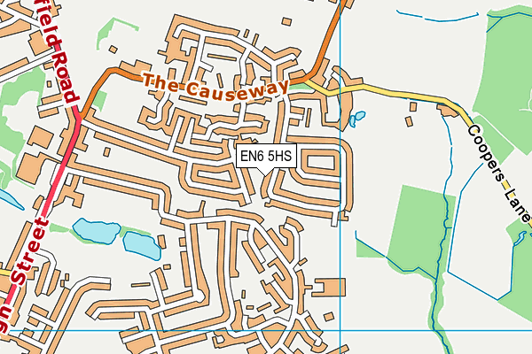 EN6 5HS map - OS VectorMap District (Ordnance Survey)