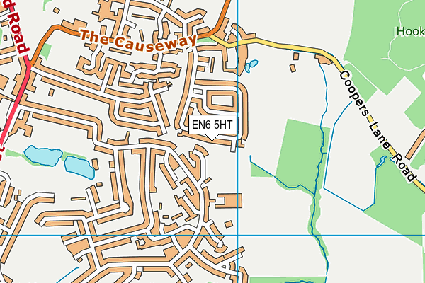 EN6 5HT map - OS VectorMap District (Ordnance Survey)