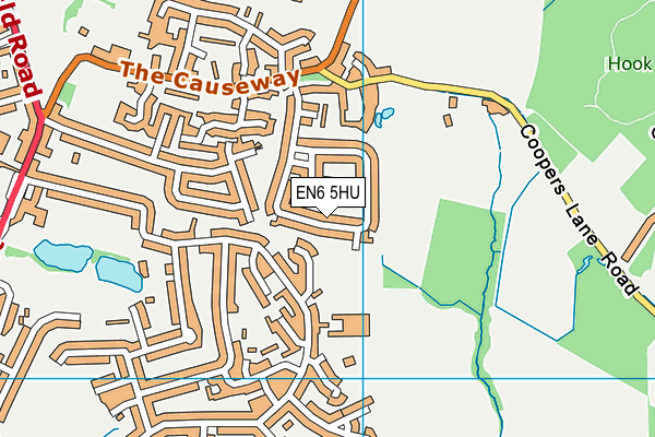 EN6 5HU map - OS VectorMap District (Ordnance Survey)