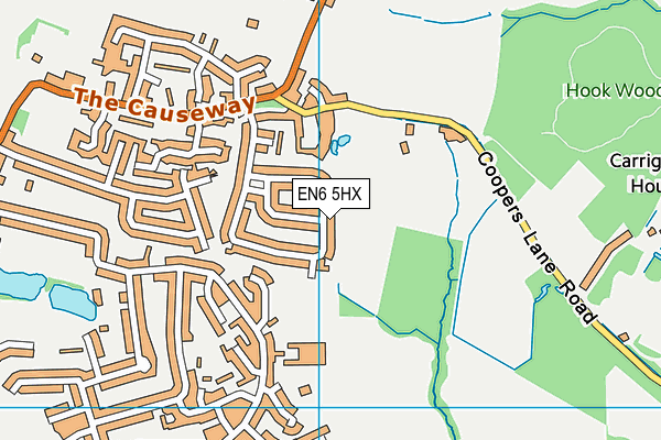 EN6 5HX map - OS VectorMap District (Ordnance Survey)