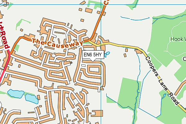 EN6 5HY map - OS VectorMap District (Ordnance Survey)