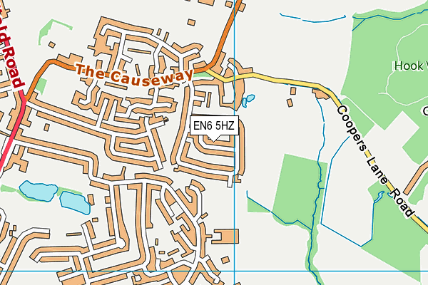 EN6 5HZ map - OS VectorMap District (Ordnance Survey)