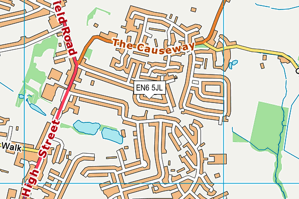 EN6 5JL map - OS VectorMap District (Ordnance Survey)