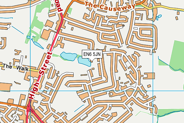 EN6 5JN map - OS VectorMap District (Ordnance Survey)