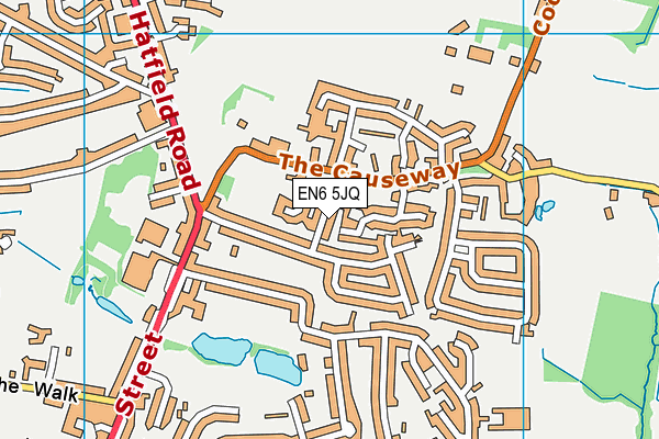 EN6 5JQ map - OS VectorMap District (Ordnance Survey)