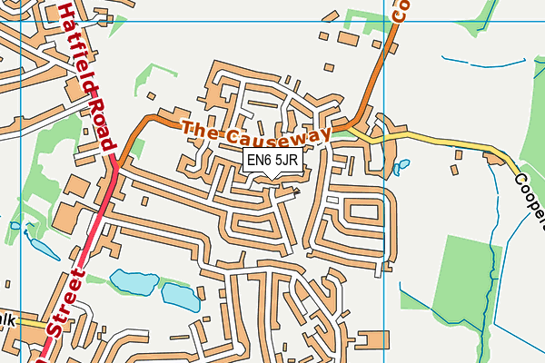 EN6 5JR map - OS VectorMap District (Ordnance Survey)