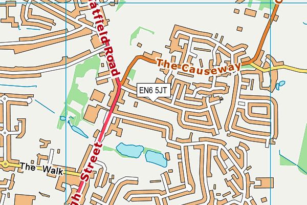 EN6 5JT map - OS VectorMap District (Ordnance Survey)