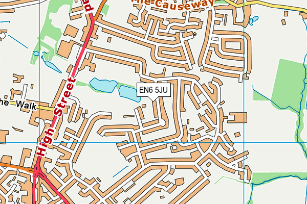 EN6 5JU map - OS VectorMap District (Ordnance Survey)