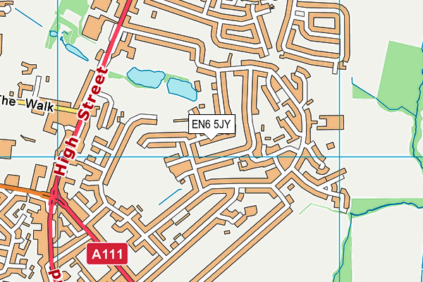 EN6 5JY map - OS VectorMap District (Ordnance Survey)