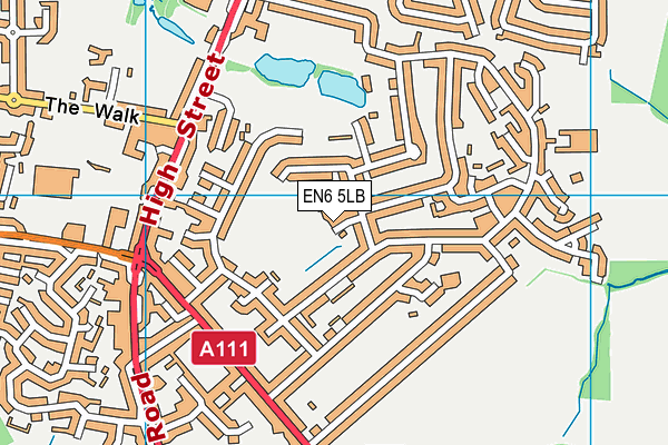 EN6 5LB map - OS VectorMap District (Ordnance Survey)