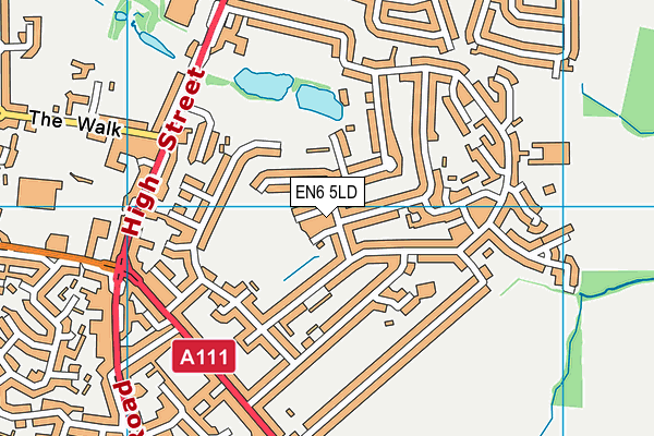 EN6 5LD map - OS VectorMap District (Ordnance Survey)