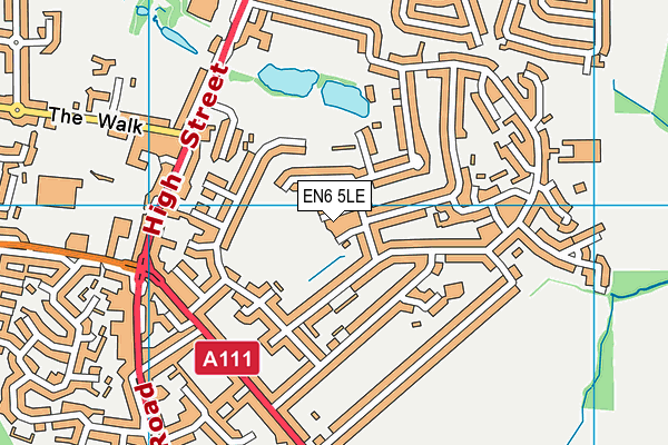 EN6 5LE map - OS VectorMap District (Ordnance Survey)