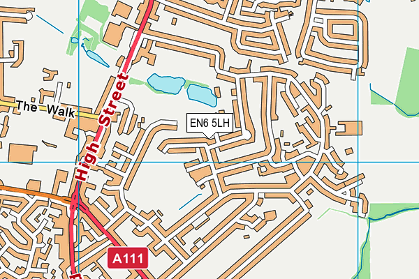 EN6 5LH map - OS VectorMap District (Ordnance Survey)