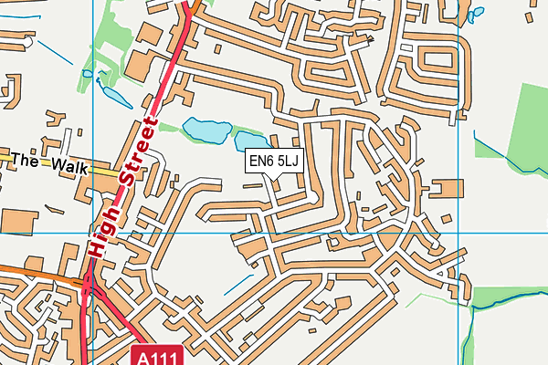 EN6 5LJ map - OS VectorMap District (Ordnance Survey)