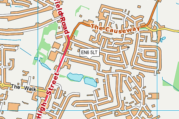 EN6 5LT map - OS VectorMap District (Ordnance Survey)