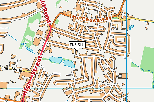 EN6 5LU map - OS VectorMap District (Ordnance Survey)