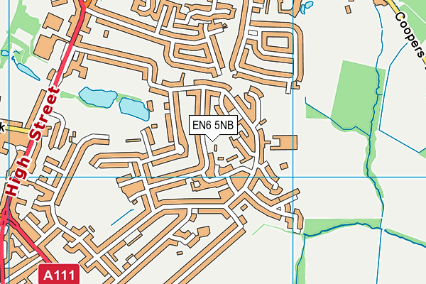 EN6 5NB map - OS VectorMap District (Ordnance Survey)