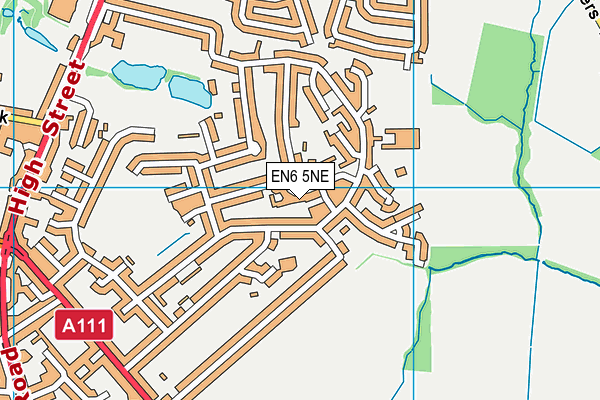 EN6 5NE map - OS VectorMap District (Ordnance Survey)