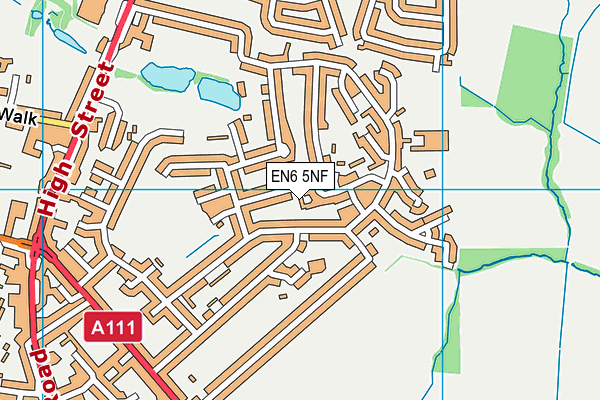 EN6 5NF map - OS VectorMap District (Ordnance Survey)