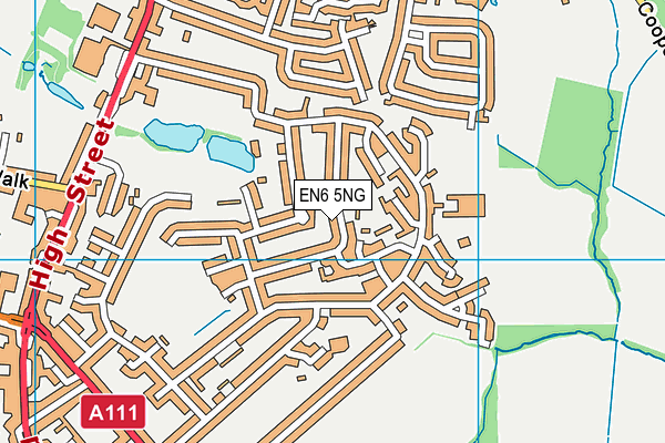 EN6 5NG map - OS VectorMap District (Ordnance Survey)