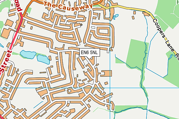 EN6 5NL map - OS VectorMap District (Ordnance Survey)