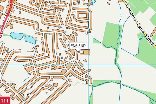 Oakmere Primary School map (EN6 5NP) - OS VectorMap District (Ordnance Survey)